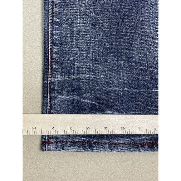 Ecko Unltd Jeans Mens 30x32 Blue Straight Leg‎ Regular Fit Mid Rise Patch Work - Picture 9 of 13